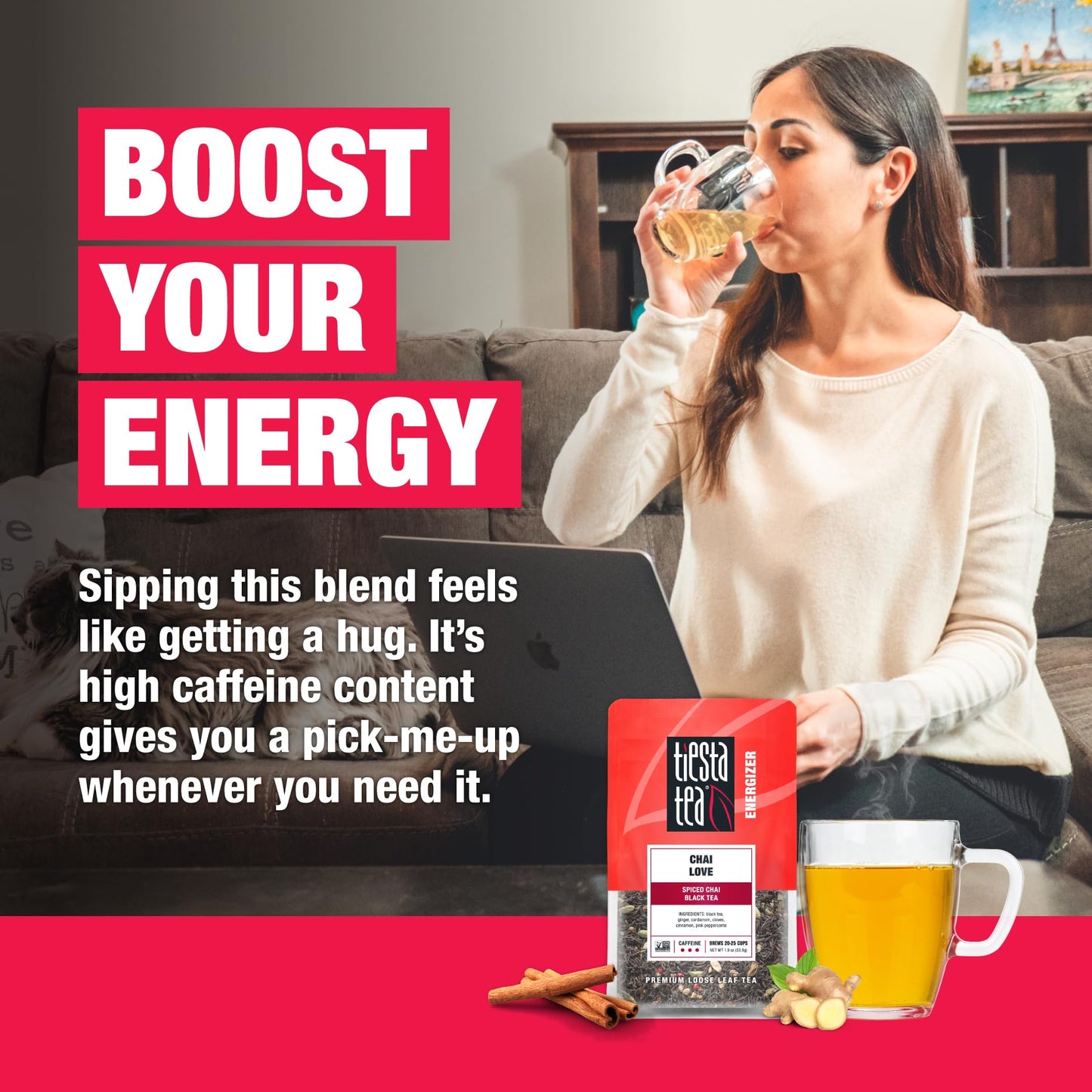 Tiesta Tea - Chai Love Tea | Spiced Chai Black Tea | Premium Loose Leaf Tea Blend | High Caffeinated Black Tea | Make Hot Or Ice