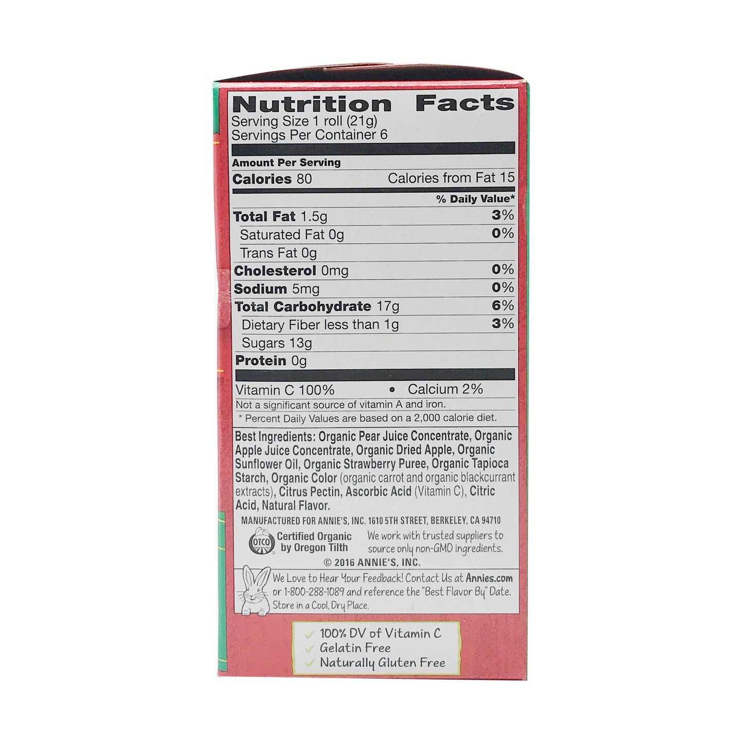 Annie'S Homegrown Organic Swirly Strawberry Fruit Tape, 4.5 Oz