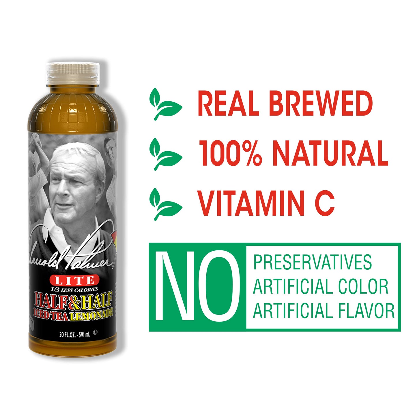 Arizona Arnold Palmer Half and Half Iced Tea Lemonade, 20 Fl Oz (Pack of 12)