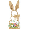 KI Store Easter Bunny Spring Decoration with Carrot Floral 24-Inch for Fireplace Mantel Table Burlap Easter Sping Party Holiday 
