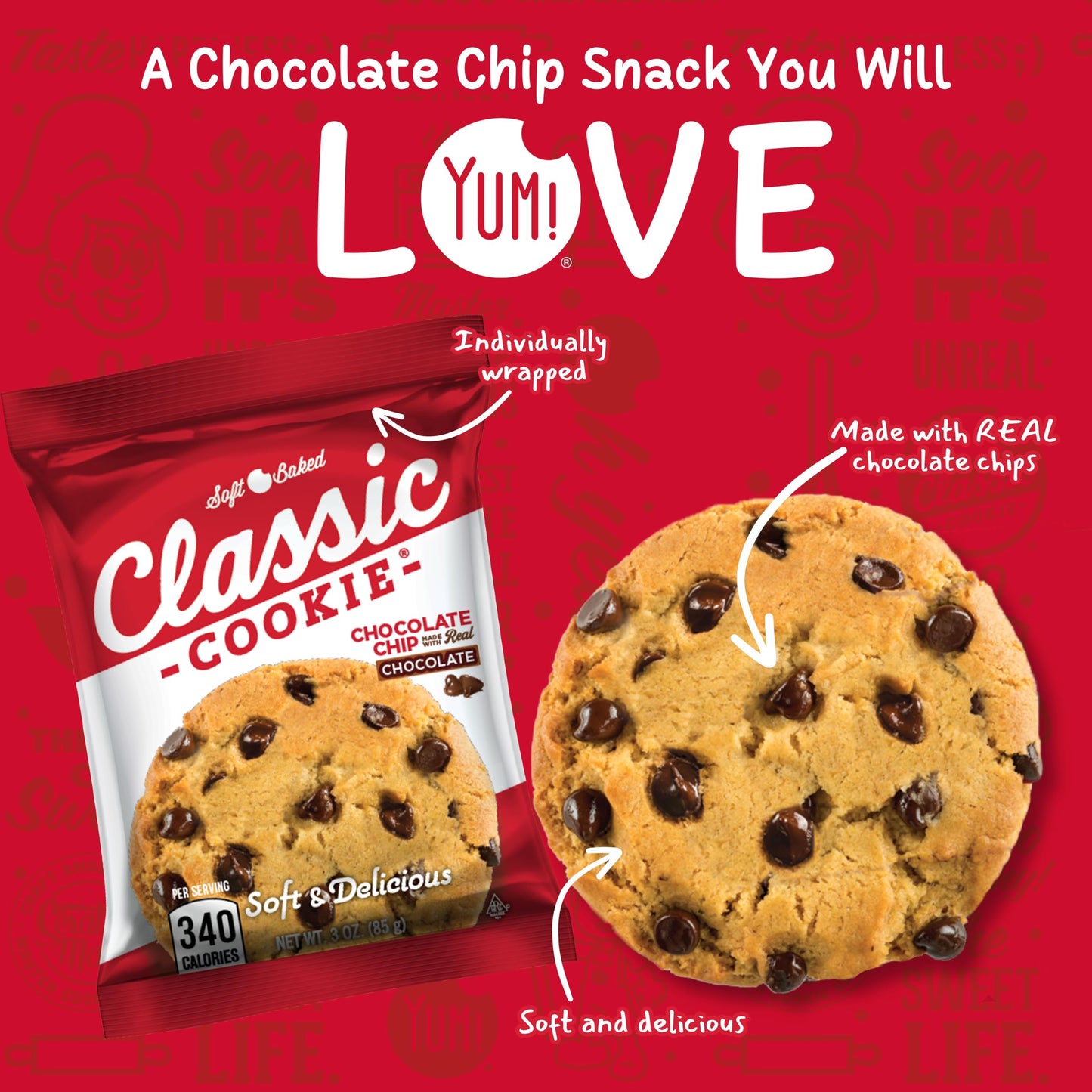 Classic Cookie, Soft Baked Cookie, Chocolate Chip 3Oz, 8 Count Pack