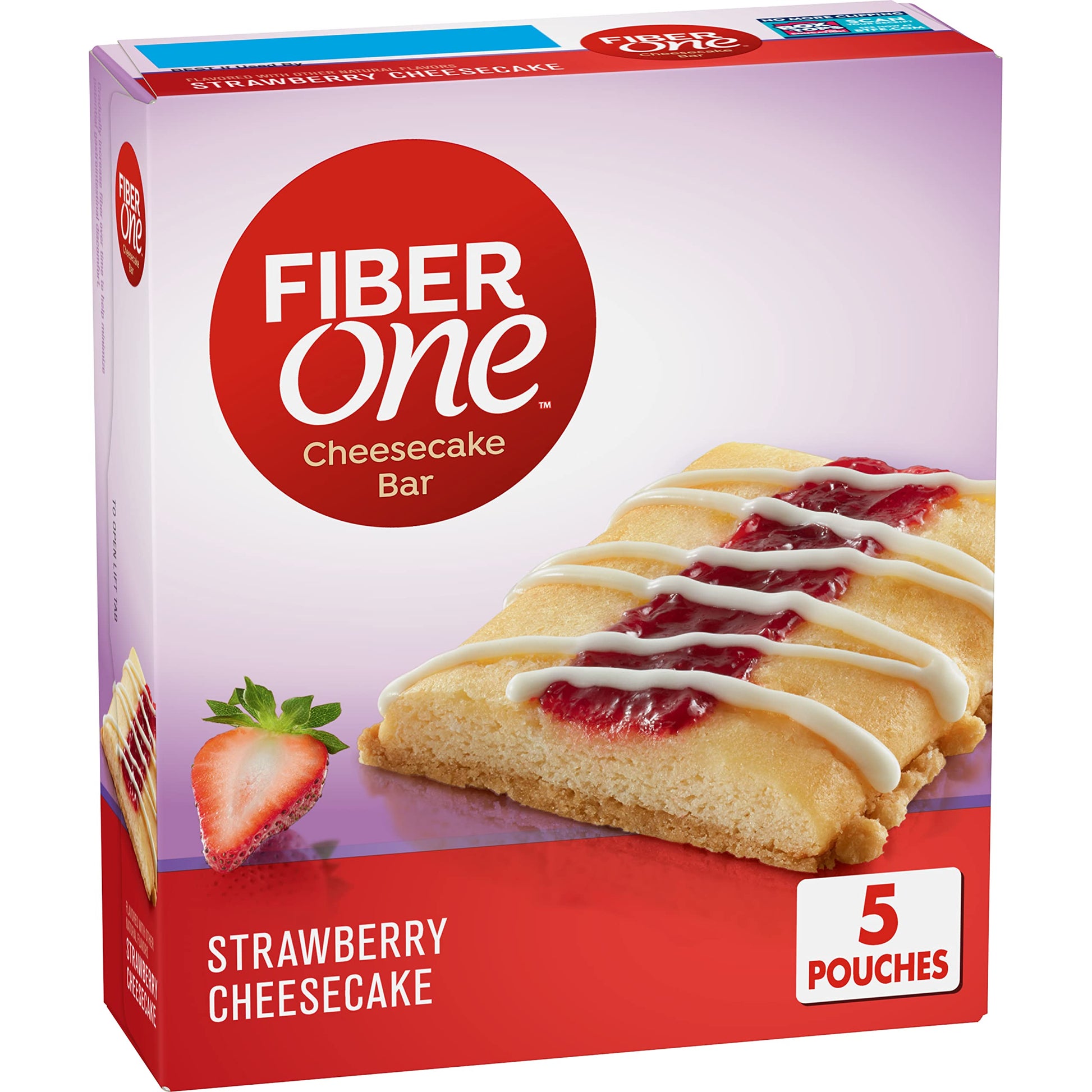 Fiber One Cheesecake Bars, Strawberry Cheesecake, Snack Bars, 6.75 Oz, 5 Ct