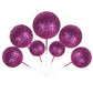 24 Pcs Glitter Ball Cake Toppers Balls Cupcake Toppers Foam Ball Shaped Cake Picks Mini Balloon Cake Insert Decoration For Weddi