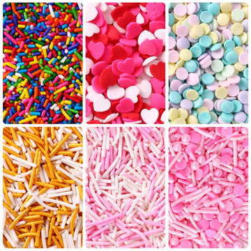 Sprinkles For Cake Decorating, Cookies, Ice Cream, Cupcake Topper, 6 Packs Rainbow Jimmies Sprinkles, Sugar Candy Of Assorted Sp