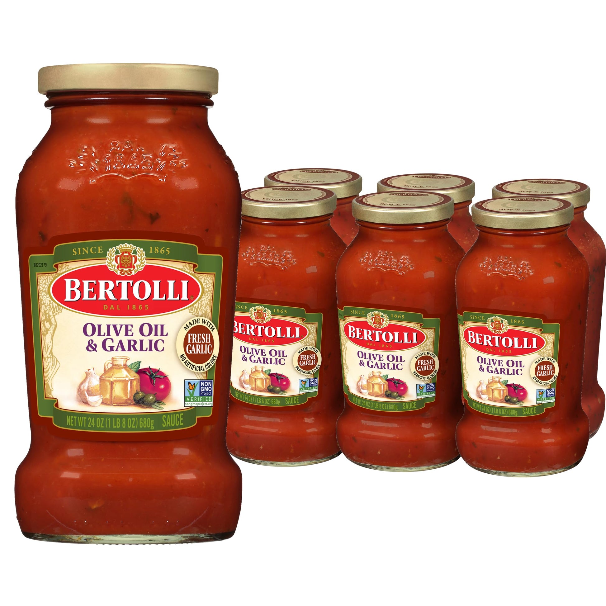 Bertolli Pasta Sauce With Olive Oil And Garlic  Spaghetti Tomato Sauce  24 Oz (Pack Of 6)