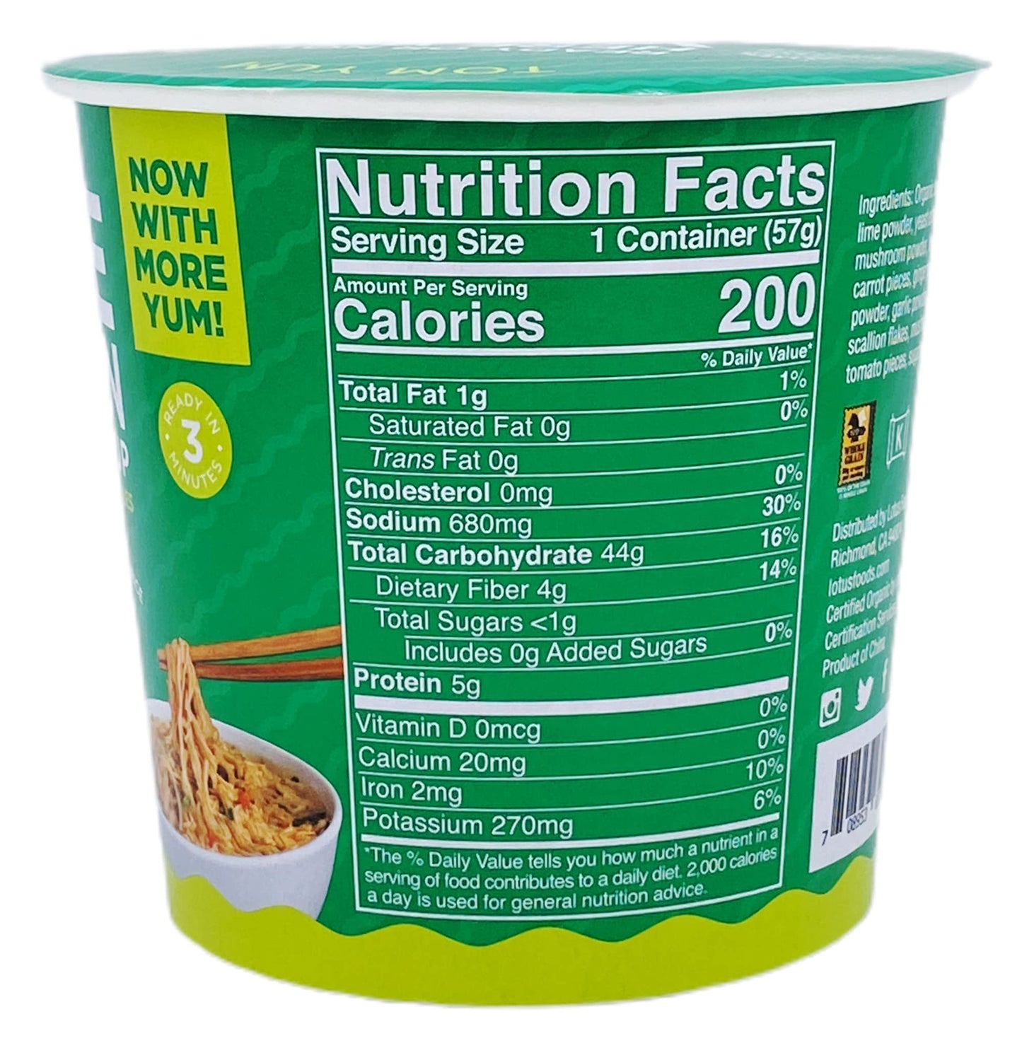Lotus Foods Tom Yum Rice Ramen Soup cup 2 Ounce