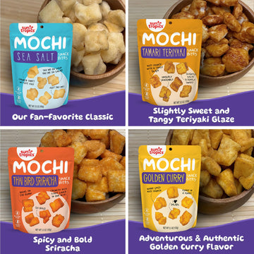 Sun Tropics Mochi Snack Bites, Variety Pack- 3.5 Oz (6 Pack) - Crunchy Mochi Snacks - Gluten Free & Dairy Free, No Msg - Asian R