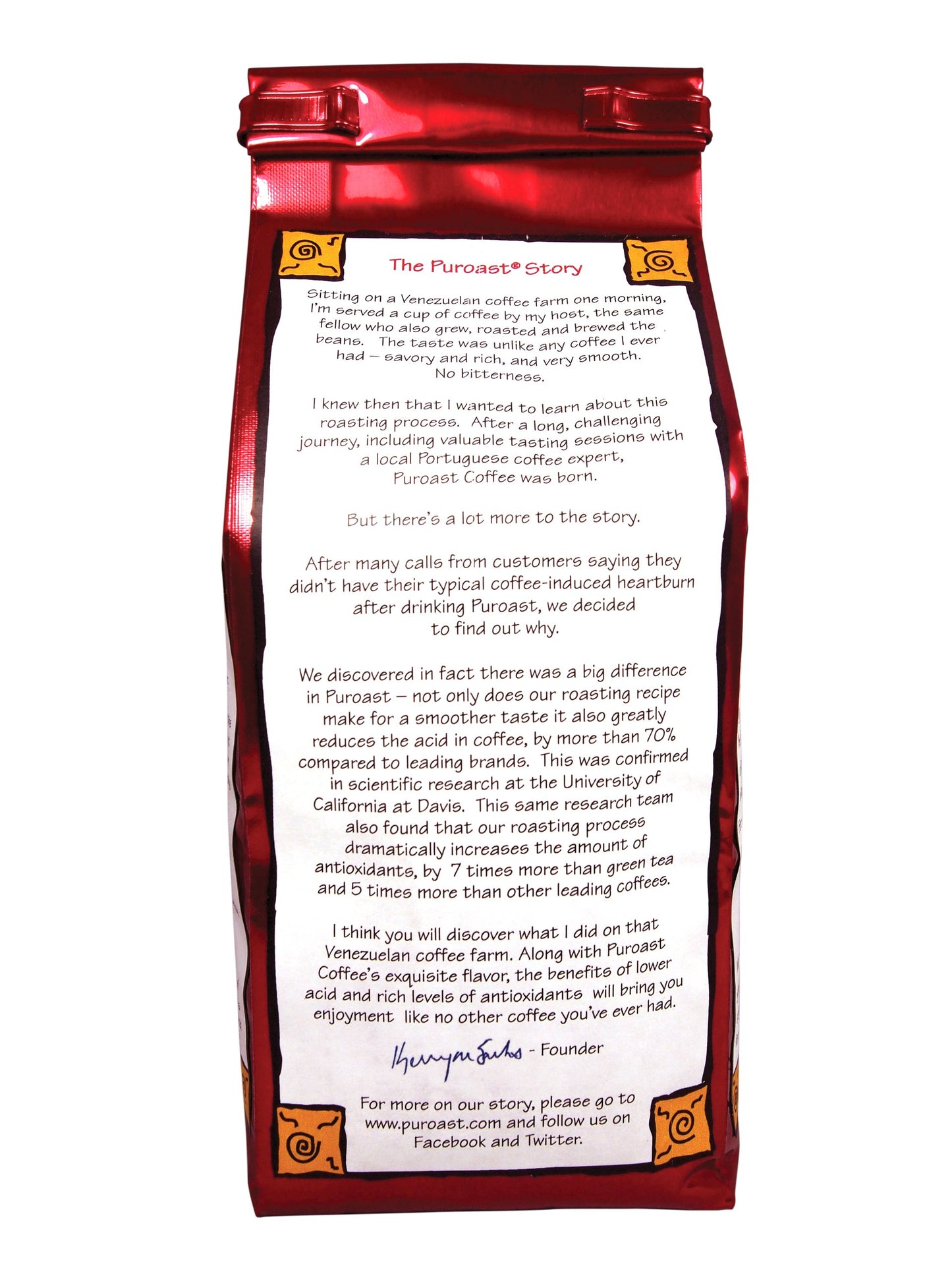 Puroast Low Acid Coffee Whole Bean | House Blend Whole Bean | Medium Roast | High Antioxidants & High Ph |No Bitter Aftertaste | Reduced Heartburn & Gerd | Suitable For Cold Brew - 2.2 Lb