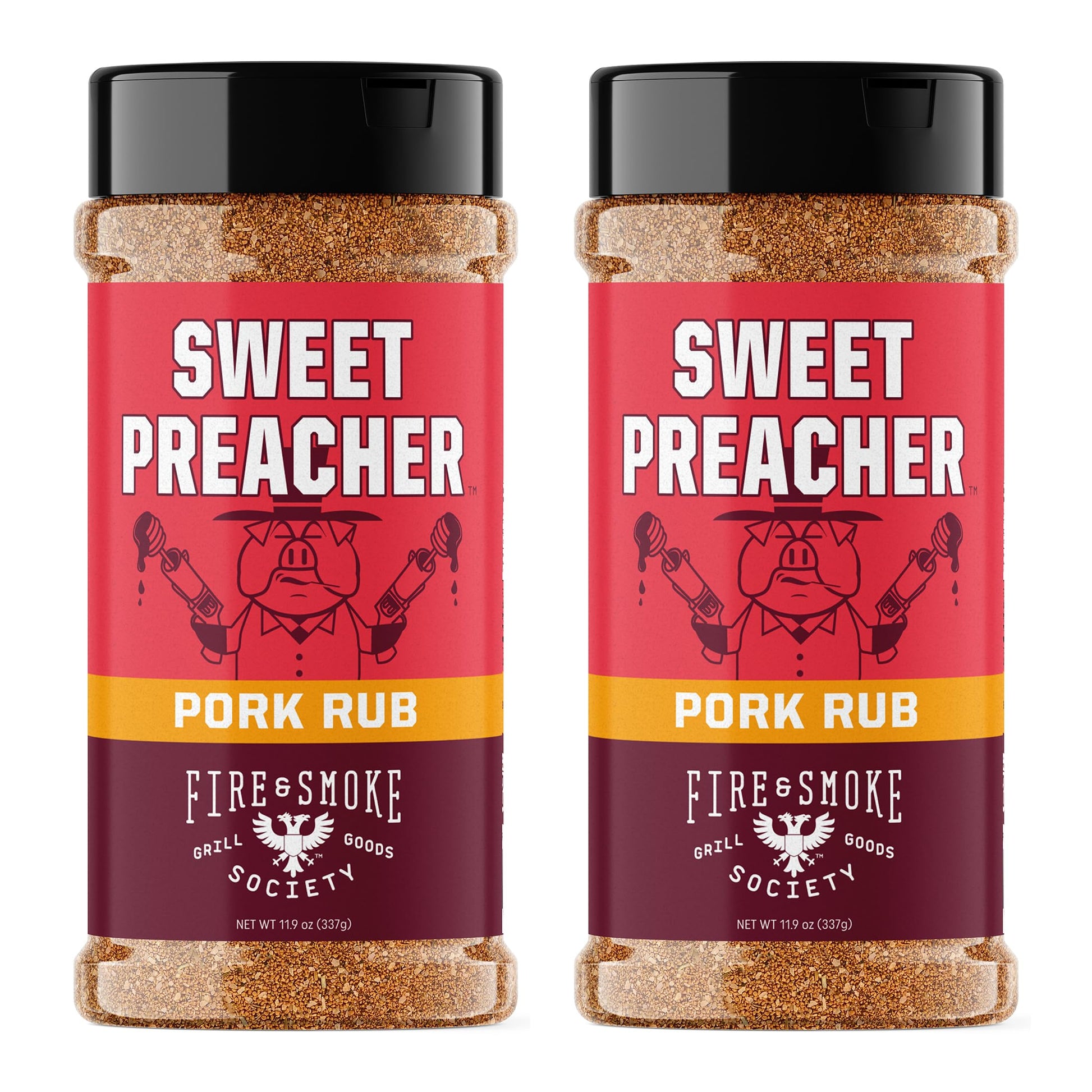 Fire & Smoke Society BBQ Pork Rub Seasoning, 11.9 oz (2-Pack), Ideal for Smoking and Grilling Meat, Poultry, and Ribs