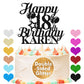EDSG Happy Birthday Cake Topper Double-Sided Glitter Personalized Custom Gifts Any Age & Name for Him/Her - Black