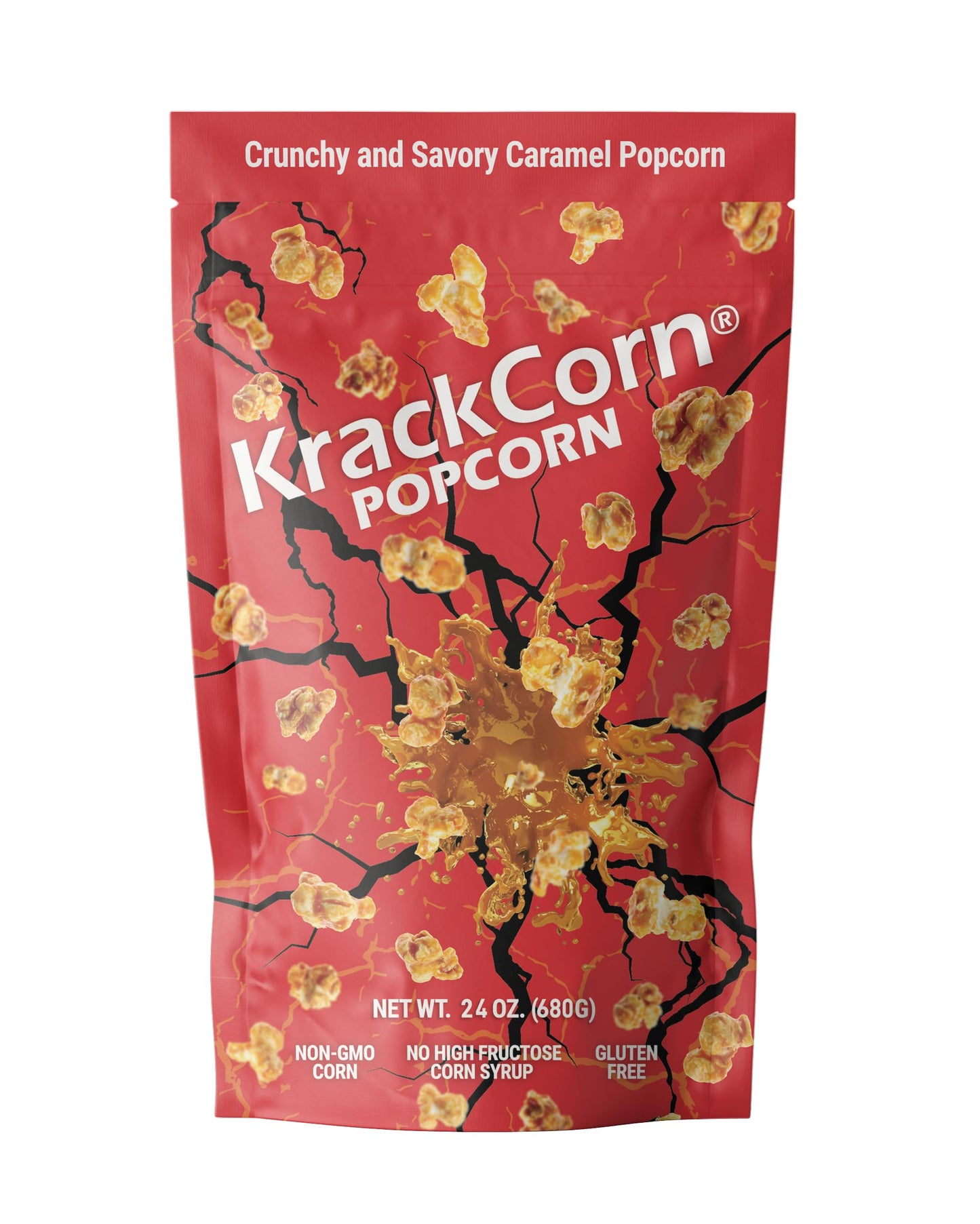 KrackCorn Caramel Popcorn - Sweet and Salty Gourmet Snack - Gluten-Free, Non-GMO Caramel - Delicious Flavored Popcorn Treat for 