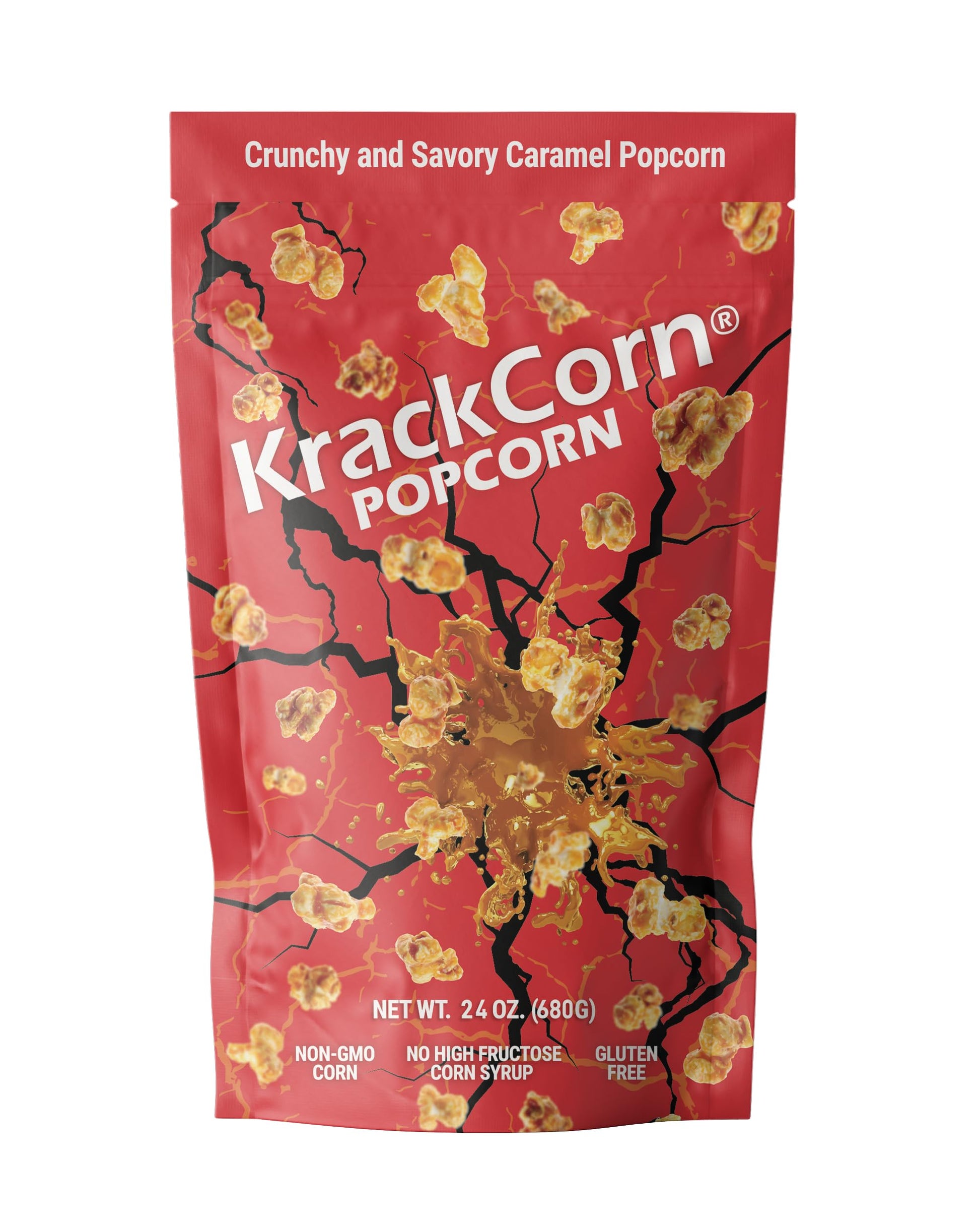 KrackCorn Caramel Popcorn - Sweet and Salty Gourmet Snack - Gluten-Free, Non-GMO Caramel - Delicious Flavored Popcorn Treat for 