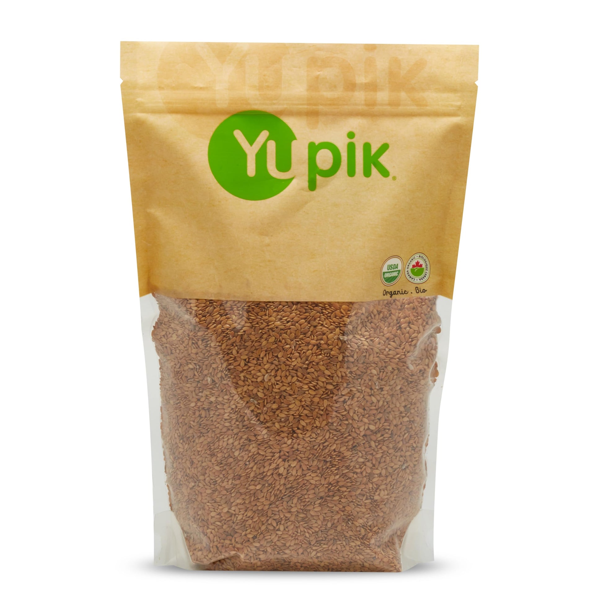 Yupik Organic Golden Flax Seeds, 2.2 lb (35.2 oz), Pack of 6, Gluten-Free, Non-GMO, Kosher, Raw Seeds, Excellent Source of Fiber