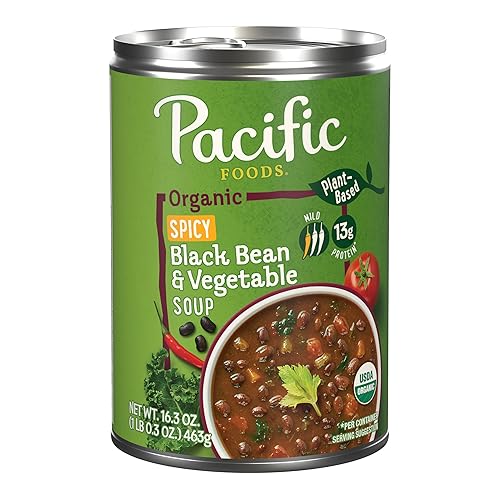 Pacific Foods Organic Spicy Black Bean And Kale Soup, Vegan Soup, 16.3 Oz Can