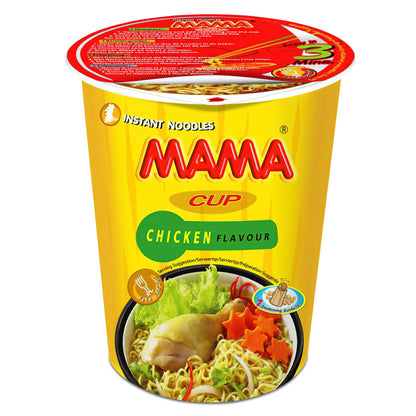 MAMA Noodles Chicken Instant Cup of Noodles with Delicious Thai Flavors, Hot And Spicy Noodles with Chicken Soup Base, No Trans 