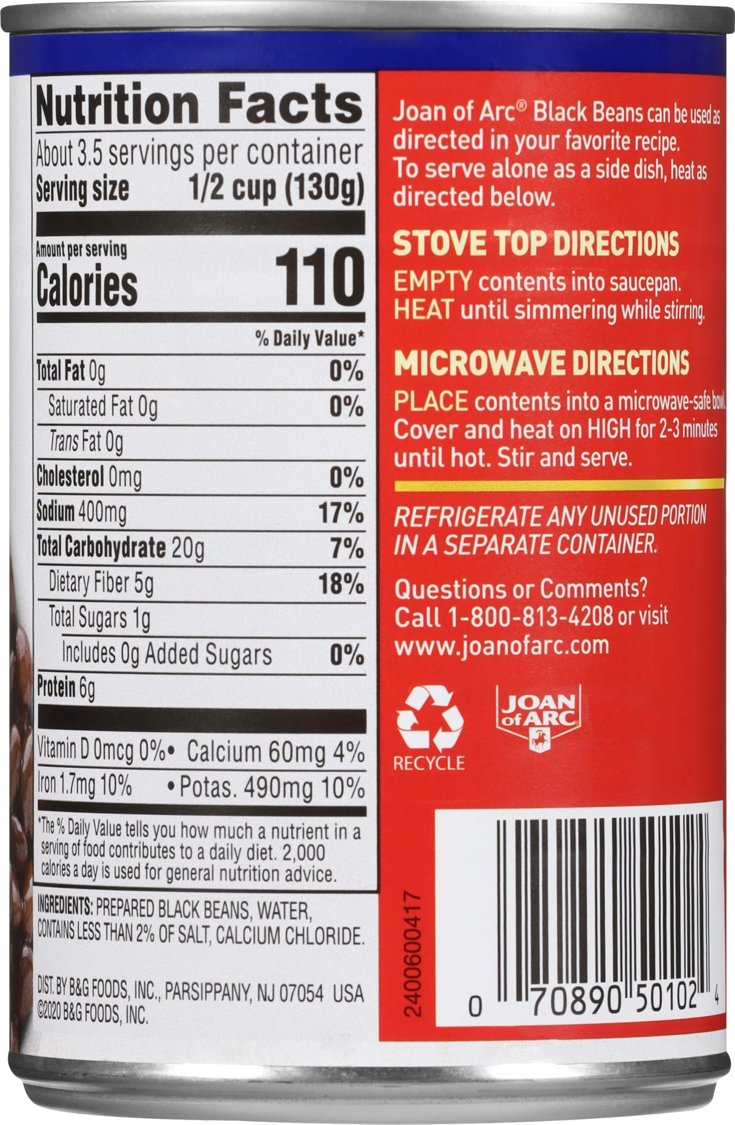 Joan Of Arc Beans, Black Beans, 15 Ounce (Pack Of 12)
