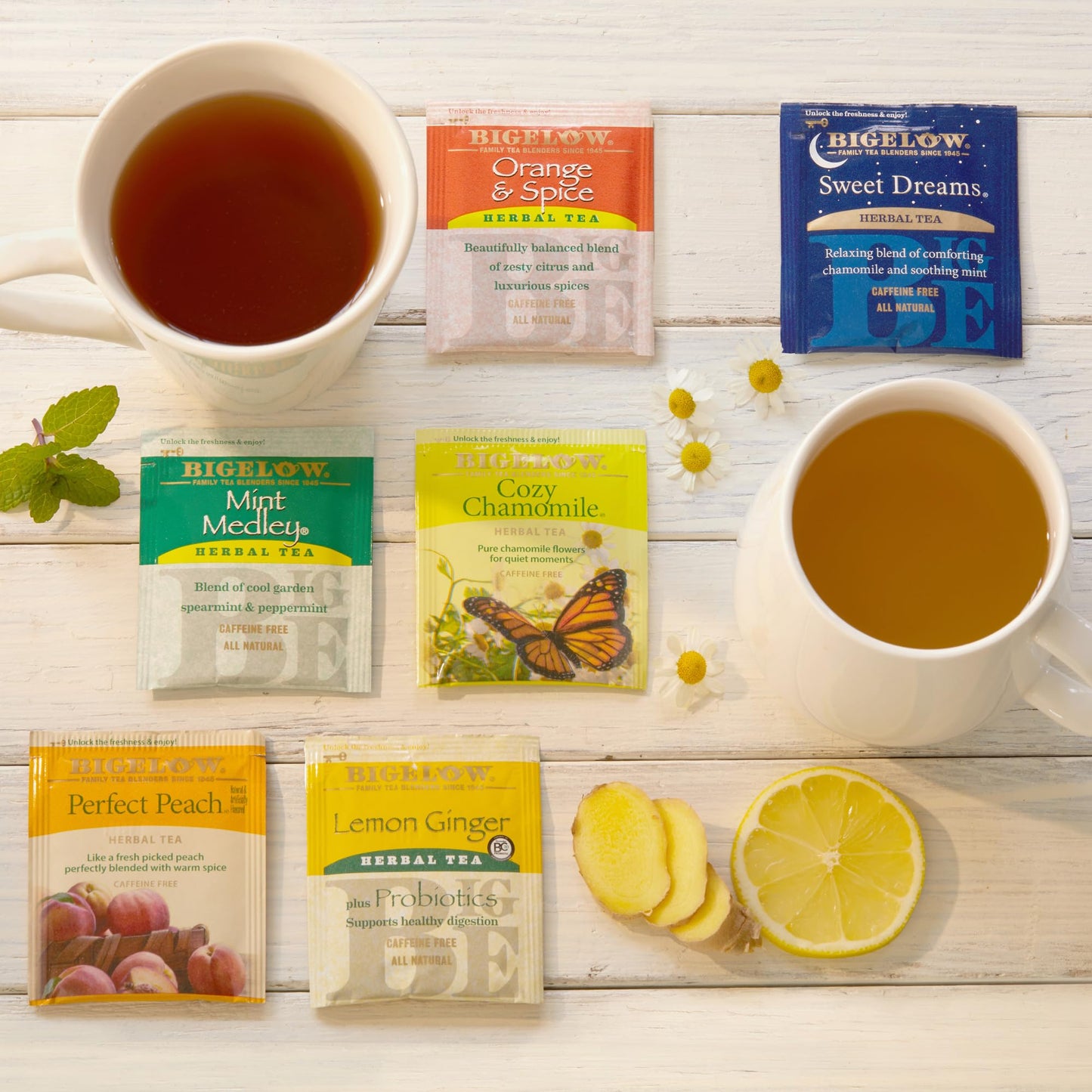 Bigelow Tea Herbal Tea Variety Pack, Caffeine Free, 6 Flavors, 118 Count (Pack of 6), Model 072310642393