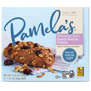 Pamela s Products Gluten Free Whenever Bars, Raisin Walnut Spice, 30 Count , 42.3 Oz (Pack of 6)