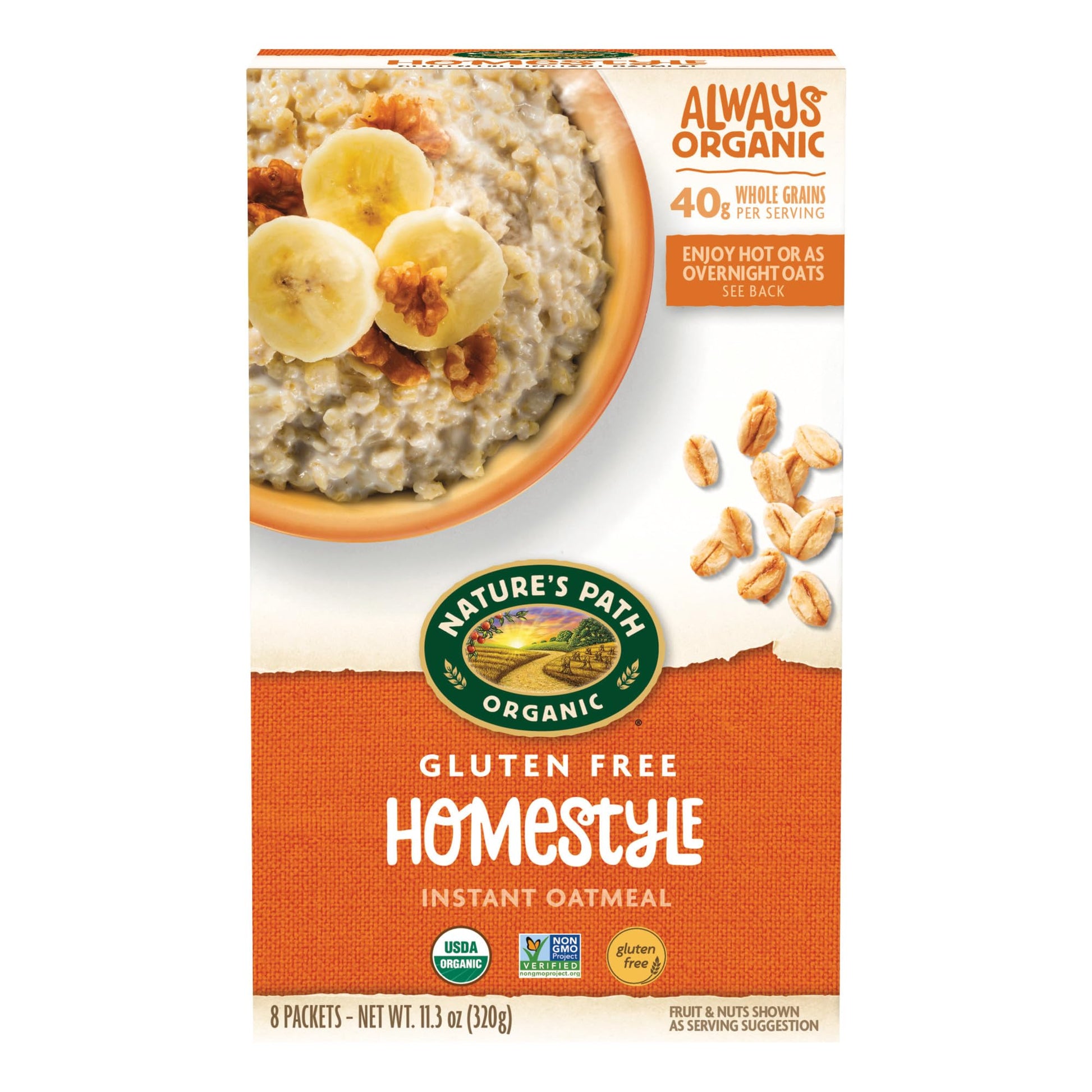 Nature s Path Organic Homestyle Instant Oatmeal, 11.3 oz (Pack of 6), Gluten Free, Non-GMO