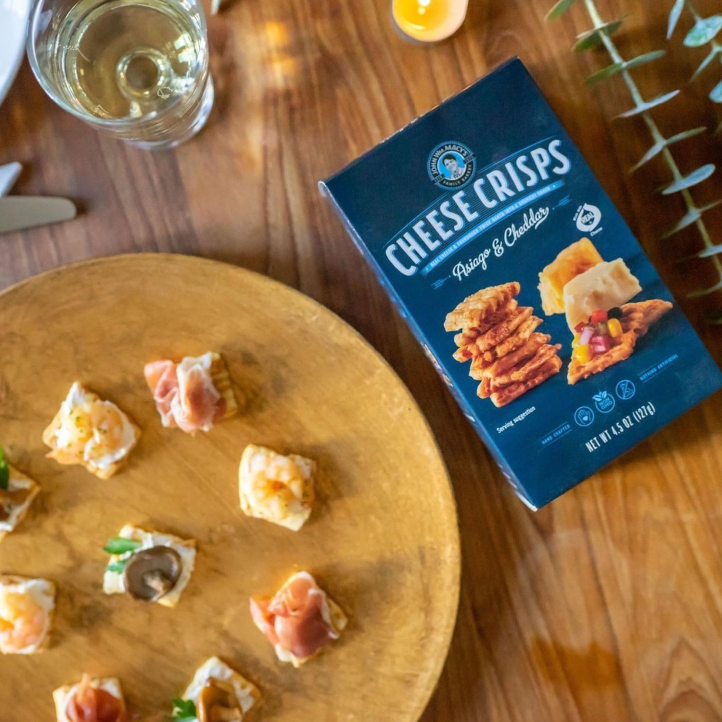 John Wm. Macy - Asiago & Cheddar CheeseCrisps - Hand Crafted, Non GMO, and Nothing Artificial - Made with Real Cheese - 4.5 oz.