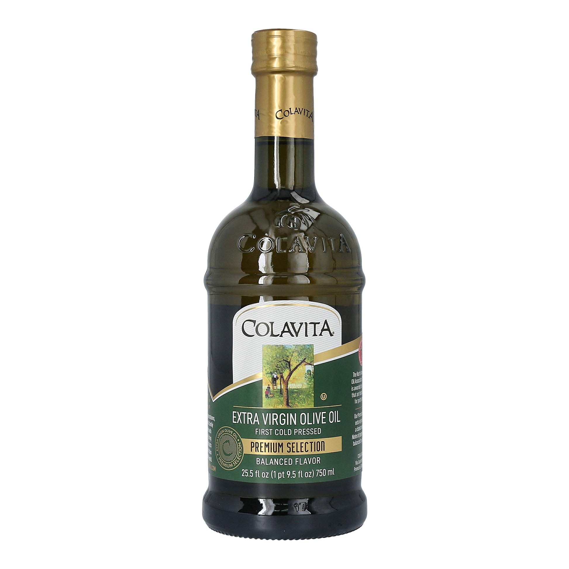COLAVITA Extra Virgin Olive Oil, Premium Selection, 25.5 Fl Oz Glass Bottle, Model 00224452