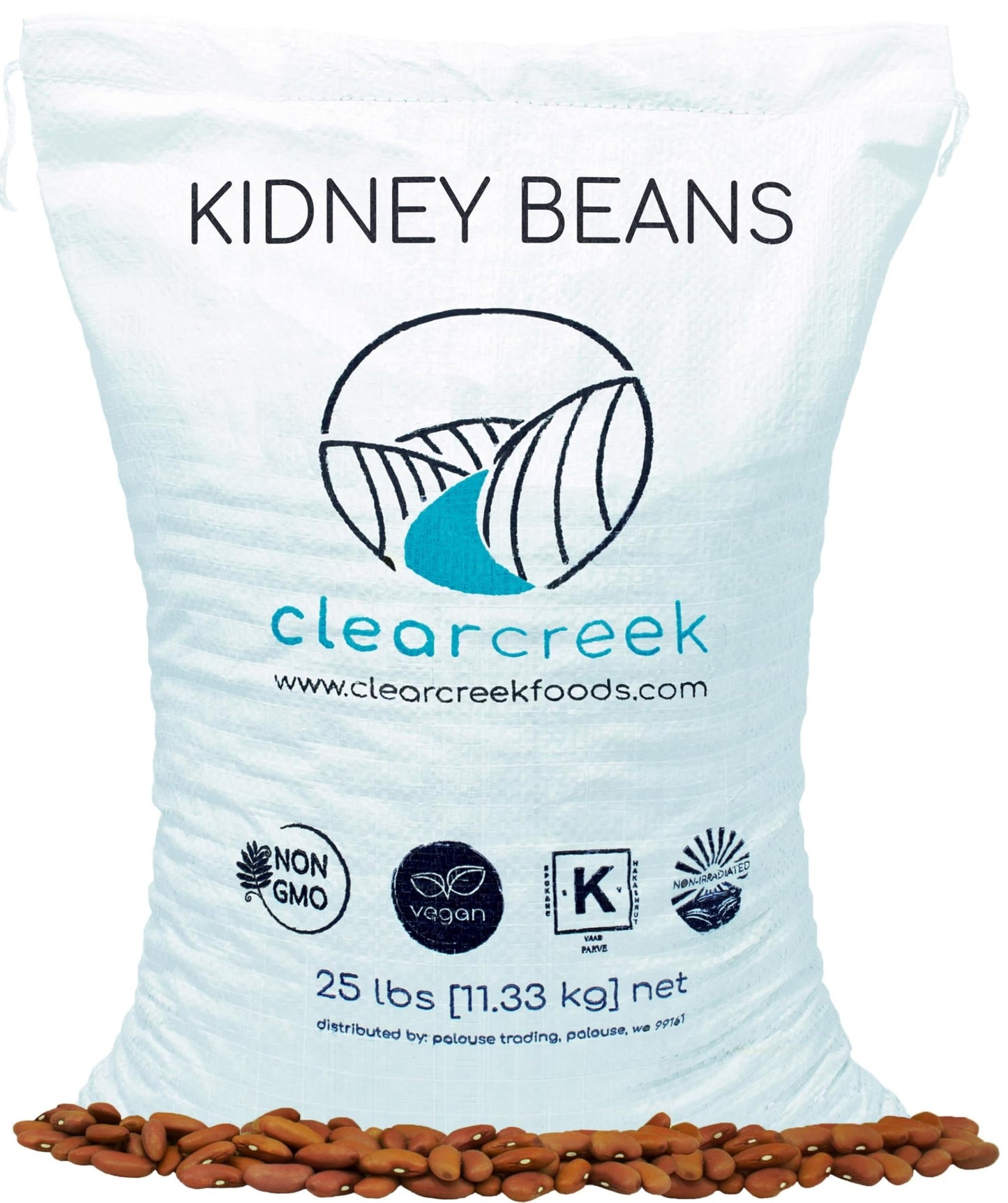 Certified Glyphosate Residue Free Kidney Beans Grown in Washington | 25 lbs | Non-GMO | Kosher | Vegan | Non-Irradiated
