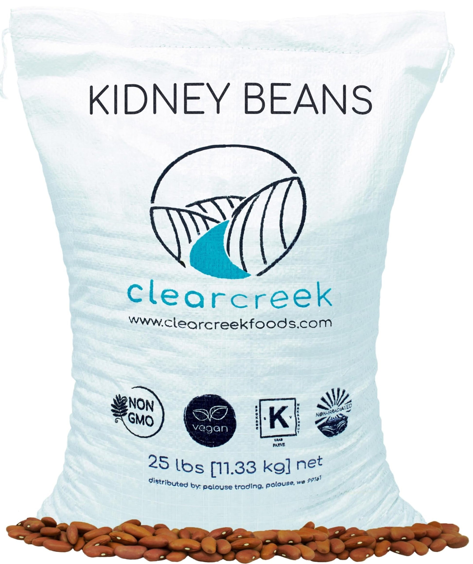 Certified Glyphosate Residue Free Kidney Beans Grown in Washington | 25 lbs | Non-GMO | Kosher | Vegan | Non-Irradiated