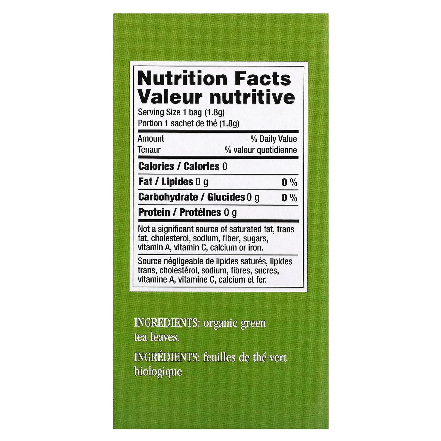 Uncle Lees Tea Imperial Organic, Organic Green Tea, 18 Tea Bags, 1.14 oz (32.4 g)