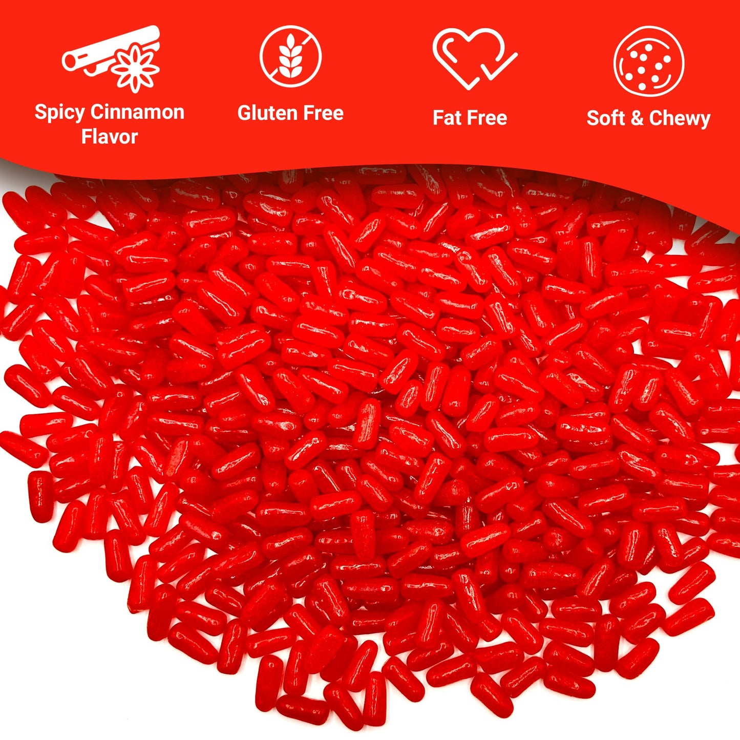 Hot Tamales Fierce Cinnamon Candy - 2 Pound Bulk Bag Spicy Hot Tamales  Chewy Cinnamon Candy  Gluten and Fat Free Red Candies