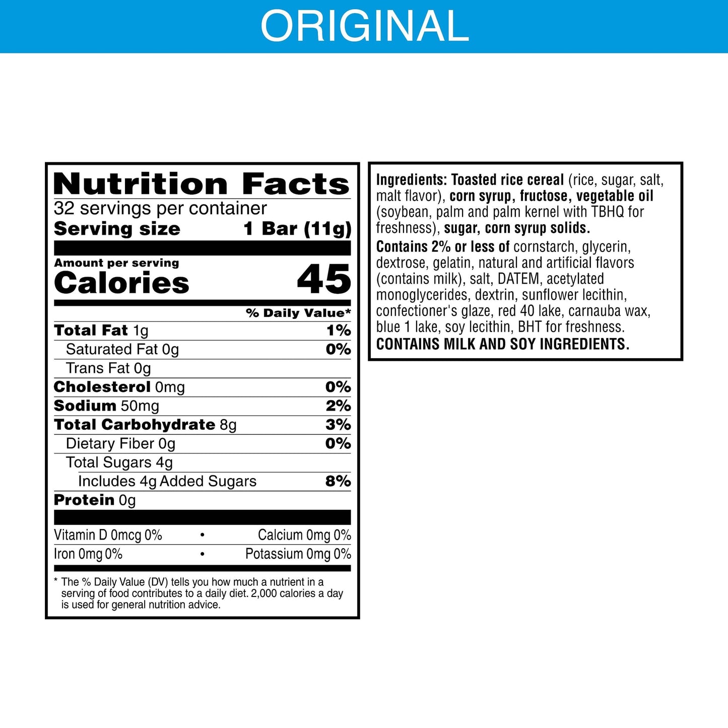 Rice Krispies Treats Mini Crispy Marshmallow Squares, 4th of July Snacks, Original with Star-Spangled Sprinkles, 12.4oz Box (32