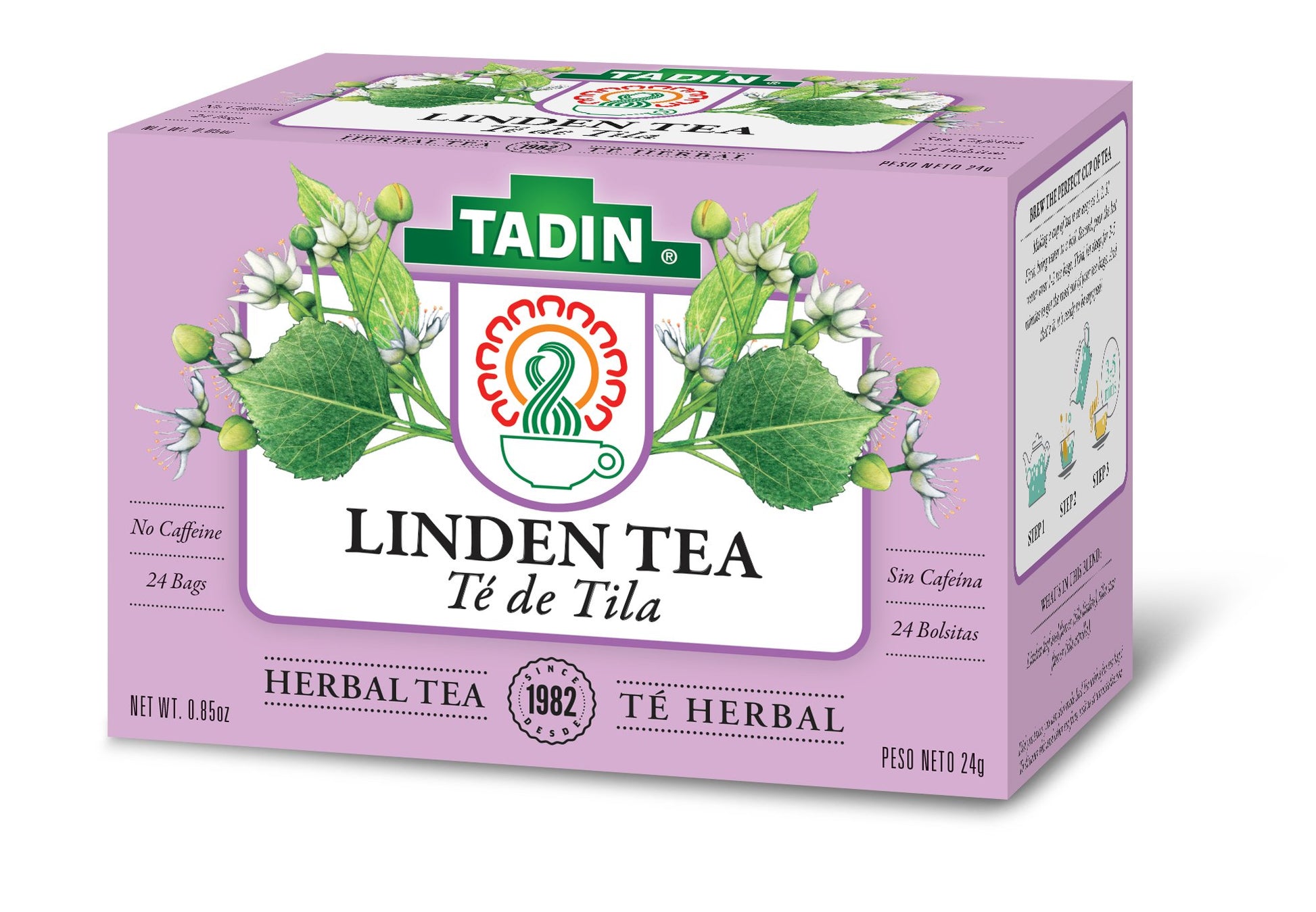 Tadin Tila Medicinal Tea Bags, Pack of 6 (24 Count) - Herbal Infusion, Model 083703505003