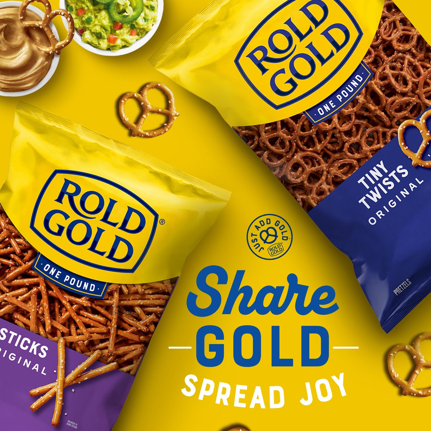Rold Gold Oven Baked Pretzel Twists, 16 oz Bag, Snack Food, Crunchy Texture