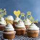 24 Pcs He Asked She Said Yes Cupcake Toppers With Glitter Heart Ring Bachelorette Cupcake Picks Wedding Engagement Bridal Shower