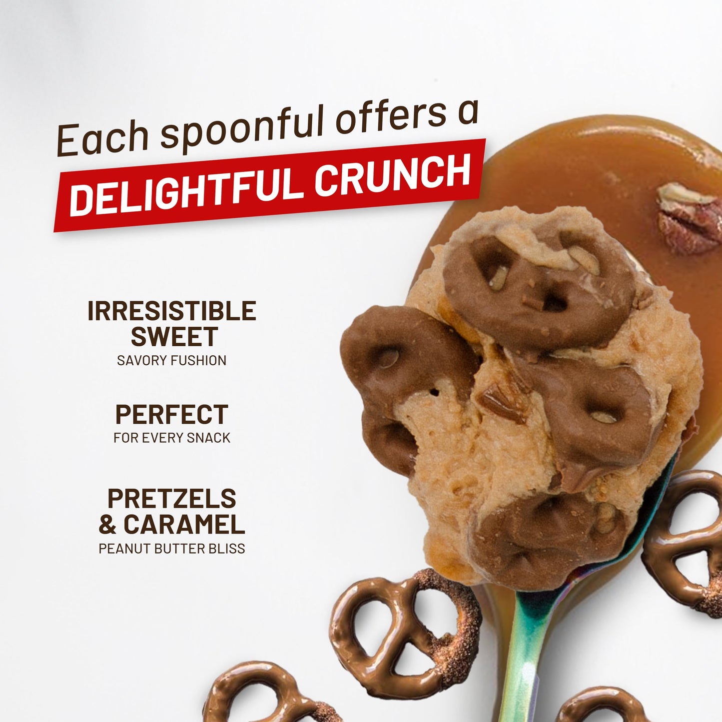 Rainbow Nut Butter Caramel Pretzel Peanut Butter, Spread, Treat, Snack, Dessert High Protein Flavored Nut Butter, (16 Oz Jar)