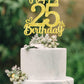 25 Birthday Cake Toppers-Gold Glitter, 25th Cake Topper for Men,25 Cake Topper For Women, 25th birthday decorations,25th Birthda