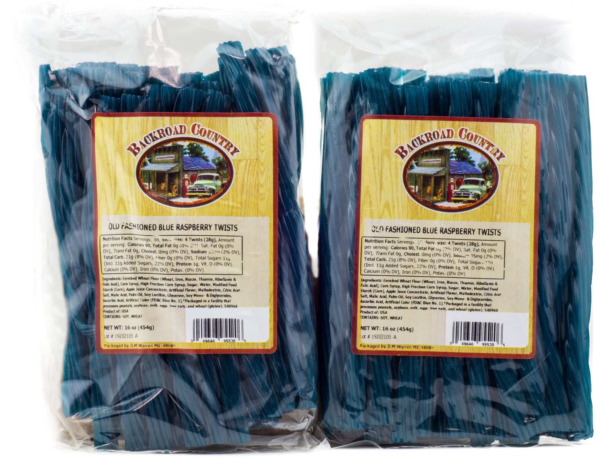 Backroad Country Blue Raspberry Licorice Twists 1 Pound (Pack Of 2)