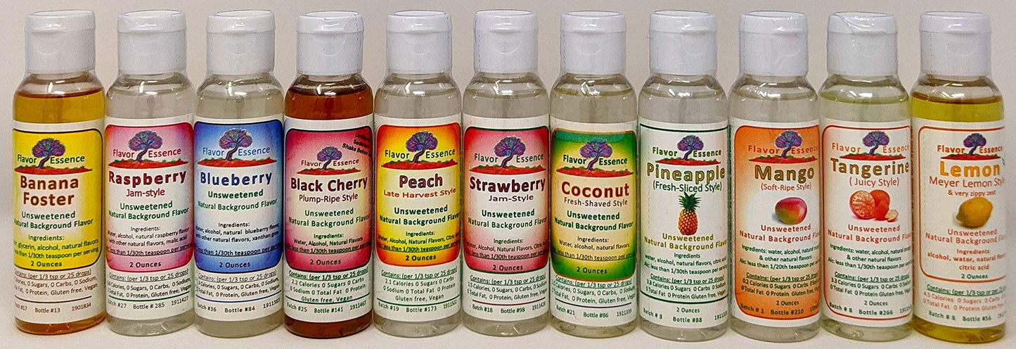 FLAVOR ESSENCE CUSTOM 5 PACK CASE -UNSWEETENED NATURAL FLAVORS ~Any Combination of Flavors You Want.