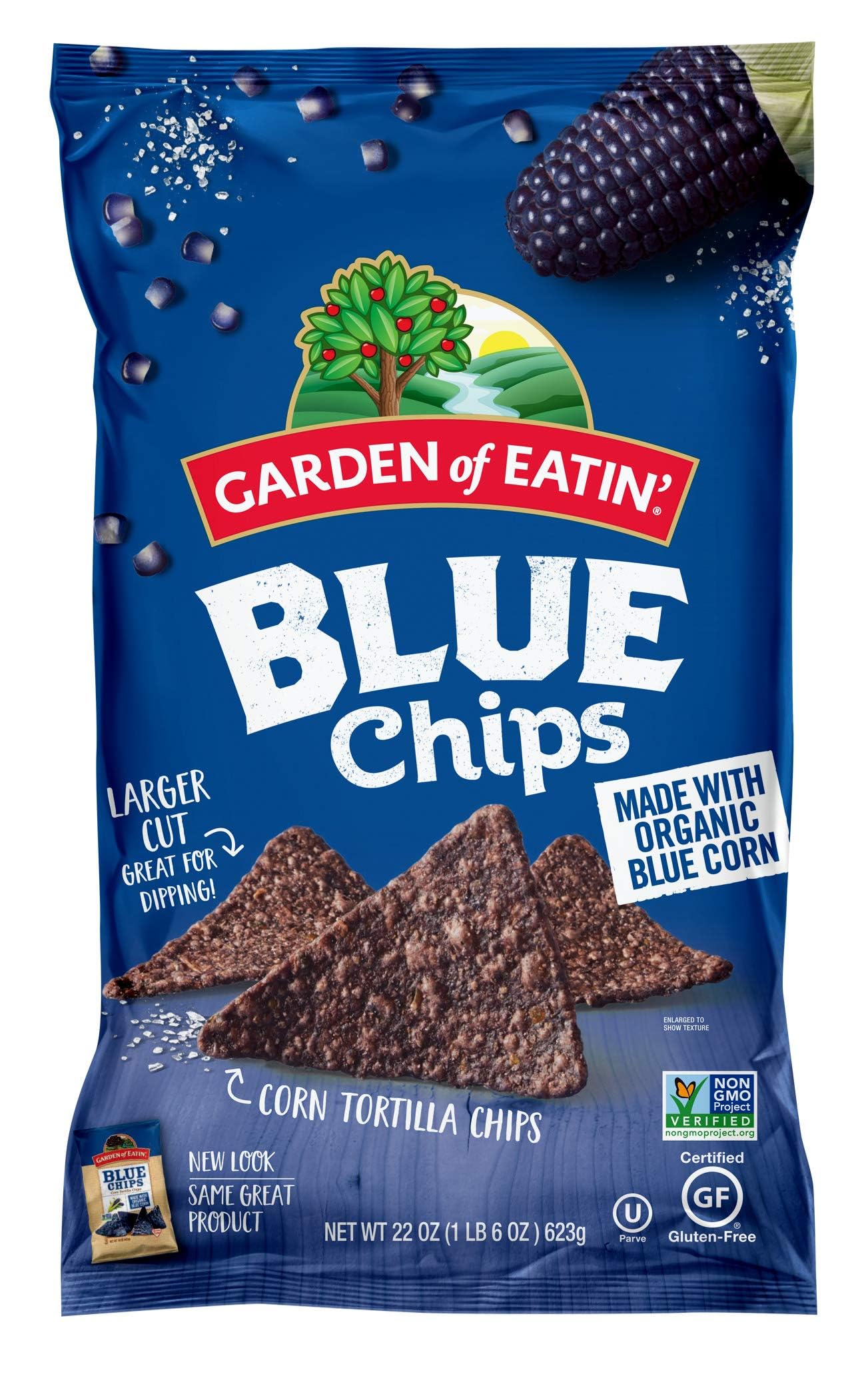 Garden of Eatin Blue Corn Tortilla Chips, Blue Chips, 22 Oz (Pack of 10)