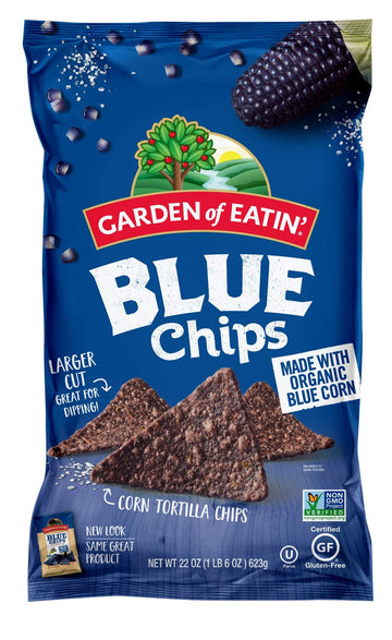 Garden of Eatin Blue Corn Tortilla Chips, Blue Chips, 22 Oz (Pack of 10)