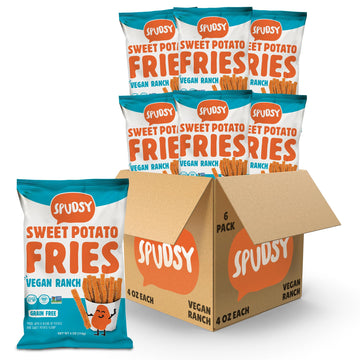 Spudsy Zesty Ranch Sweet Potato Fries | Vegan, Gluten Free Veggie Straws | Plant-Based, Top-9 Allergen-free, Non-GMO, Kosher, Su