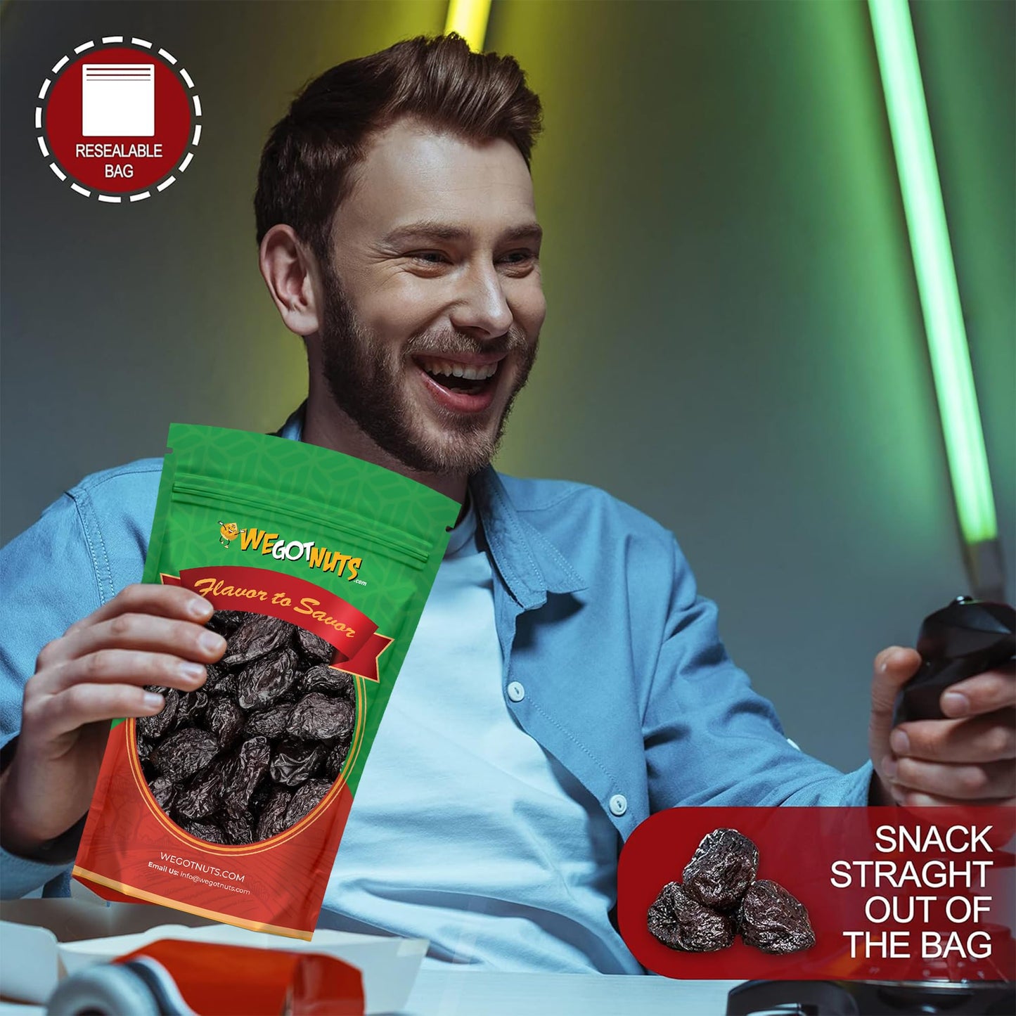 Pitted Dried Prunes, Dried Plum (3 Pound) We Got Nuts