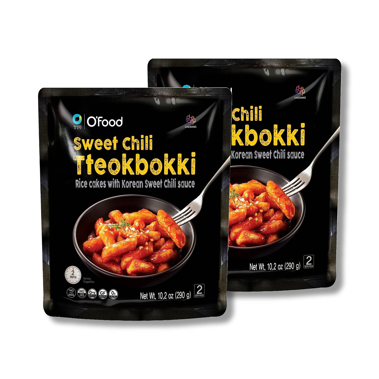 C O'Food Sweet Chili Tteokbokki, Gluten-Free Korean Rice Cakes, Authentic Spicy Korean Street Food Snack, Perfect With Cheese An