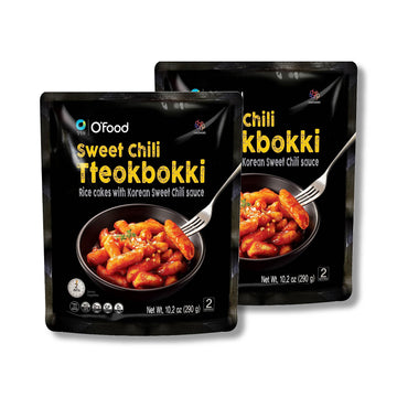 C O'Food Sweet Chili Tteokbokki, Gluten-Free Korean Rice Cakes, Authentic Spicy Korean Street Food Snack, Perfect With Cheese An
