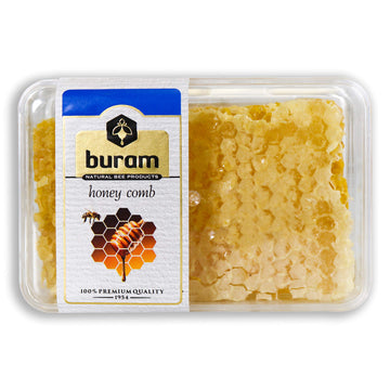 Buram Gourmet Honeycomb, 100% All-Natural Raw Honeycomb From The Turkish Mountains, No Additives, No Preservatives, Sweet N Chew