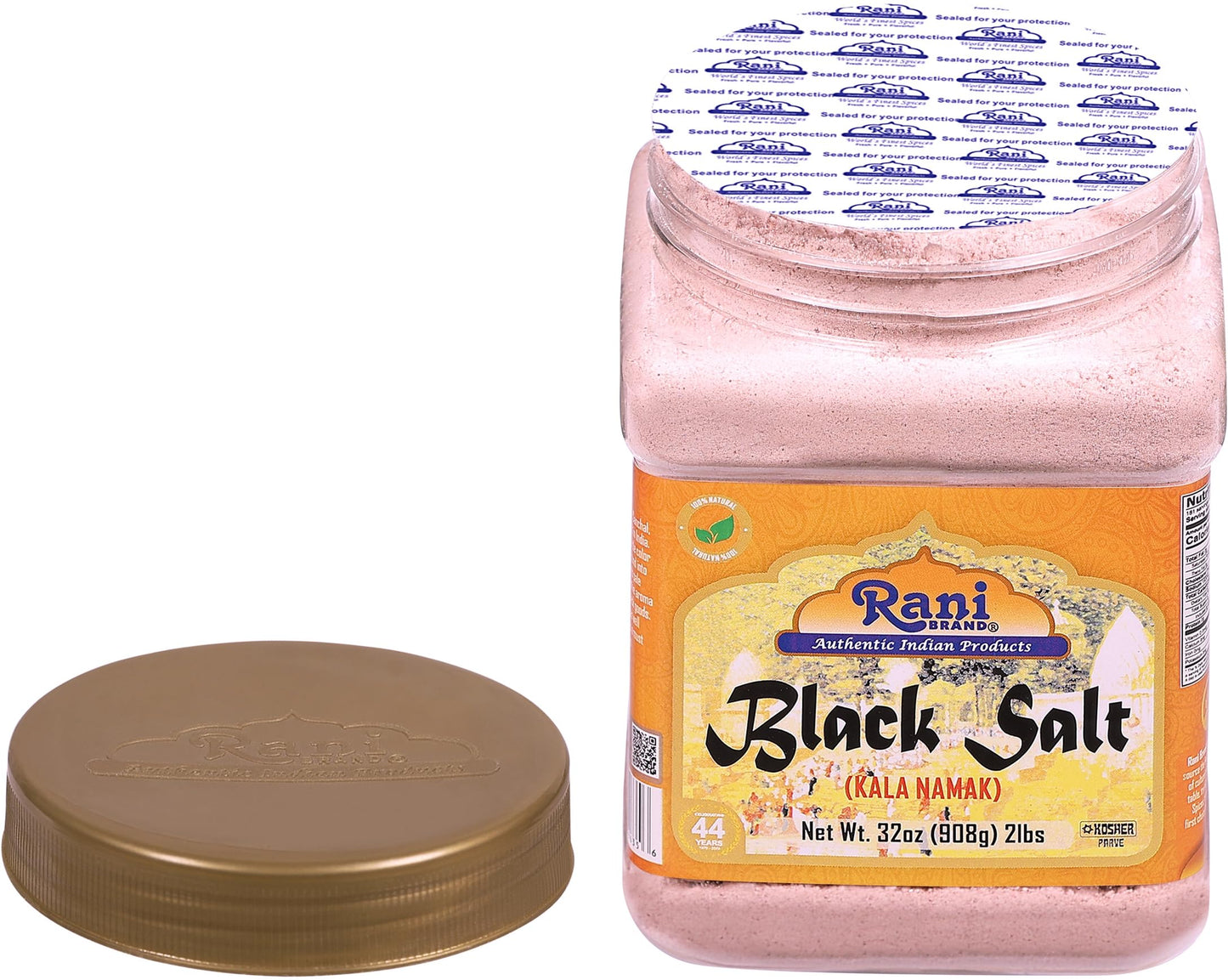Rani Black Salt Powder (Kala Namak) Mineral 32oz (2lbs) 908g PET Jar, Pack of 6 ~ Unrefined, Pure & Natural | Vegan | Gluten Fri