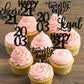 Rssta i 30 Pack Cupcake Toppers Gold Paper Happy 21st Birthday Picks Model XM087