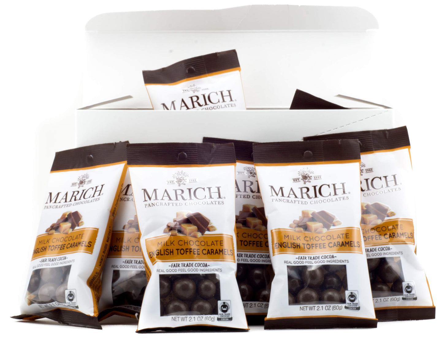 Marich English Toffee Caramels, 2.1-Ounce (Pack Of 12)