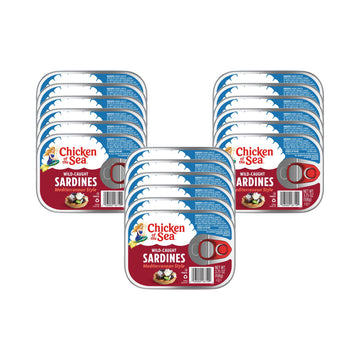 Chicken of the Sea Sardines, 3.75 Ounce Cans (Pack of 18), Mediterranean Style, Wild Caught Sardines, Packaging May Vary