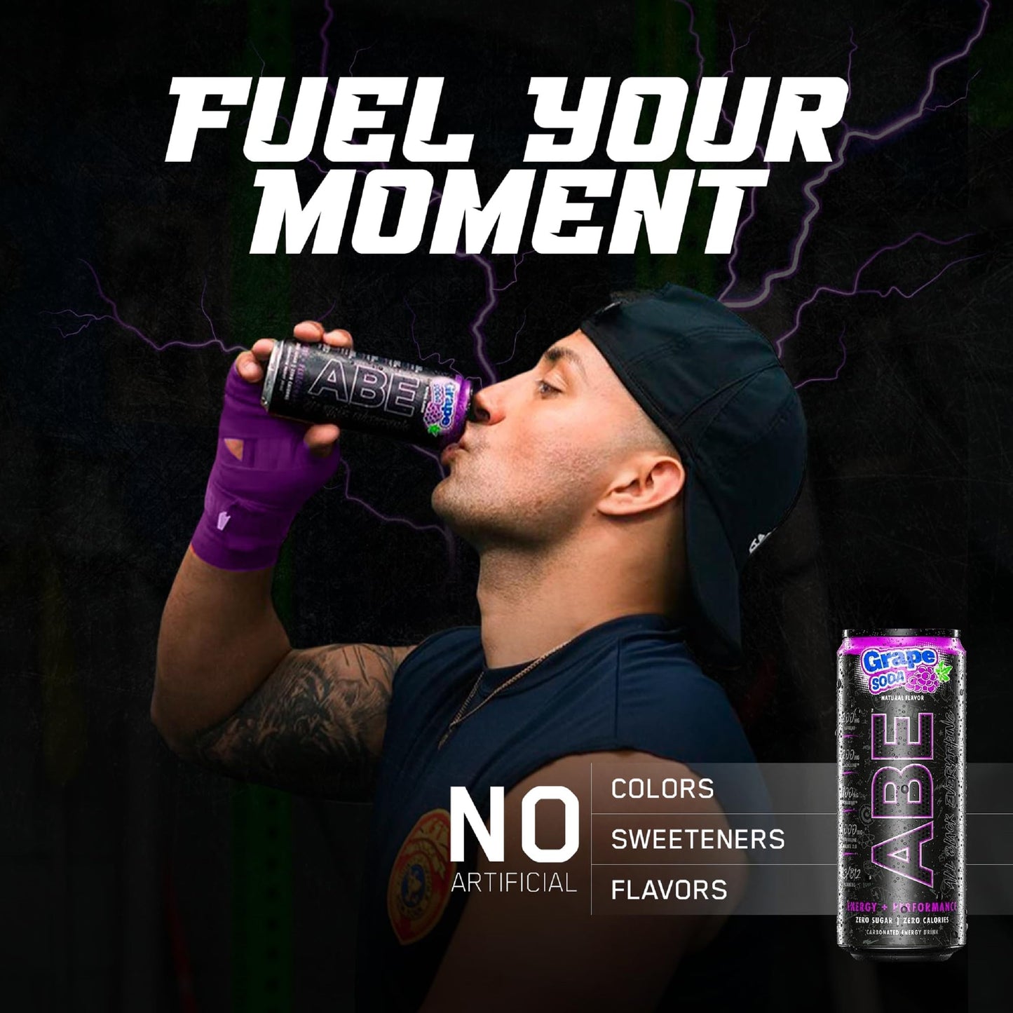 ABE All Black Everything Sugar Free Energy Drink - G  Soda, 0 Calories, 200mg Caffeine, 12 Pack