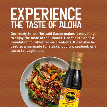 ALOHA Aloha Shoyu Hawaiian Teriyaki Sauce - Sweet Marinade - 24 Fl Oz Bottle